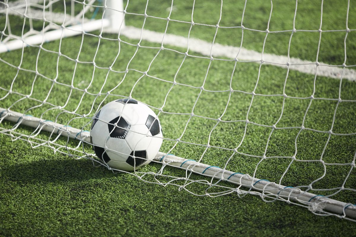 Close-up of soccer ball on field,Romania