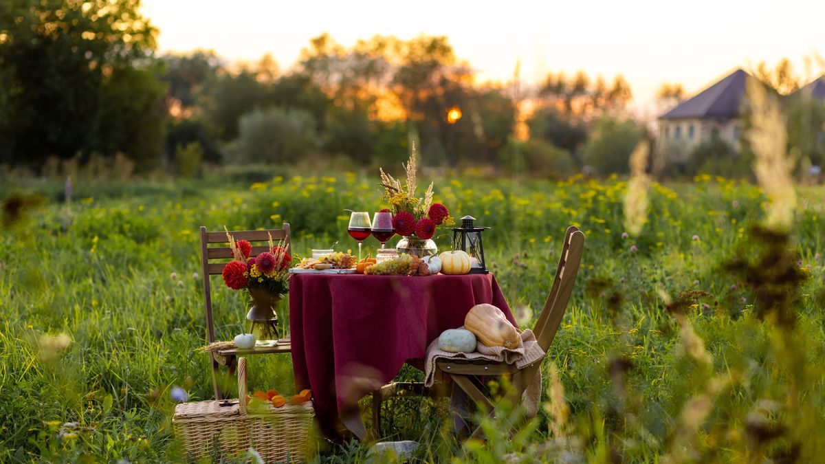 Beautiful,Elegant,Outdoor,Romantic,Dinner,Table,Decor,Countryside,Style:,Pumpkins,