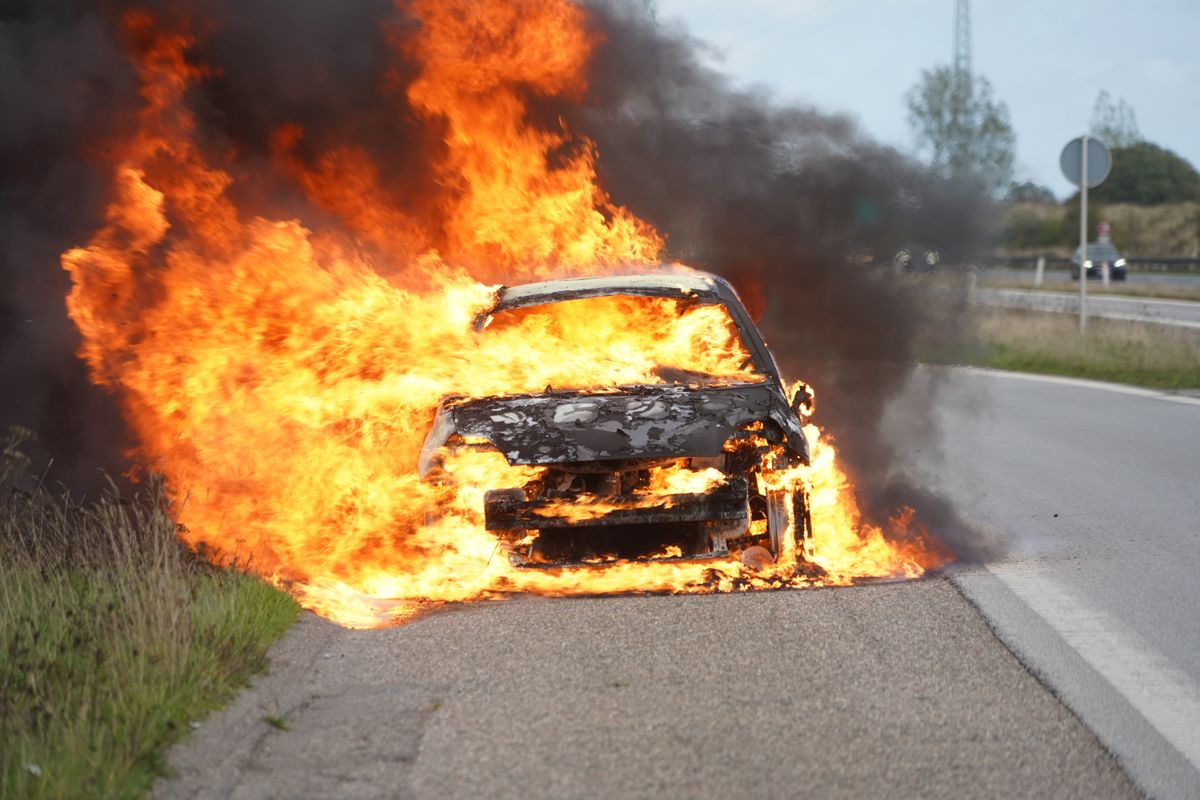 Car,On,Fire,On,Highway,E20,Near,Odense,,Denmark