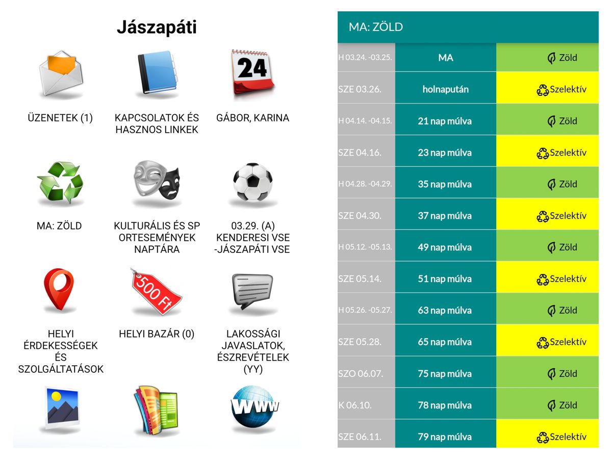 jászapáti városi applikáció