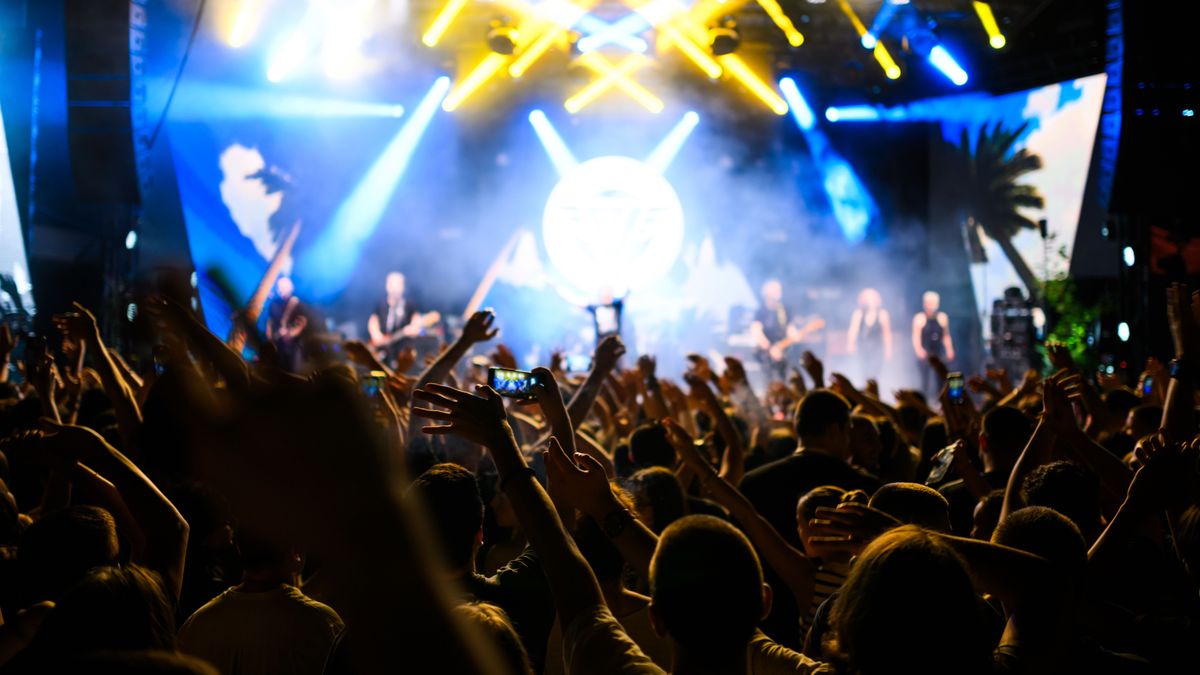 A,Lively,Crowd,Enjoying,A,Vibrant,Live,Concert,Performance,,With