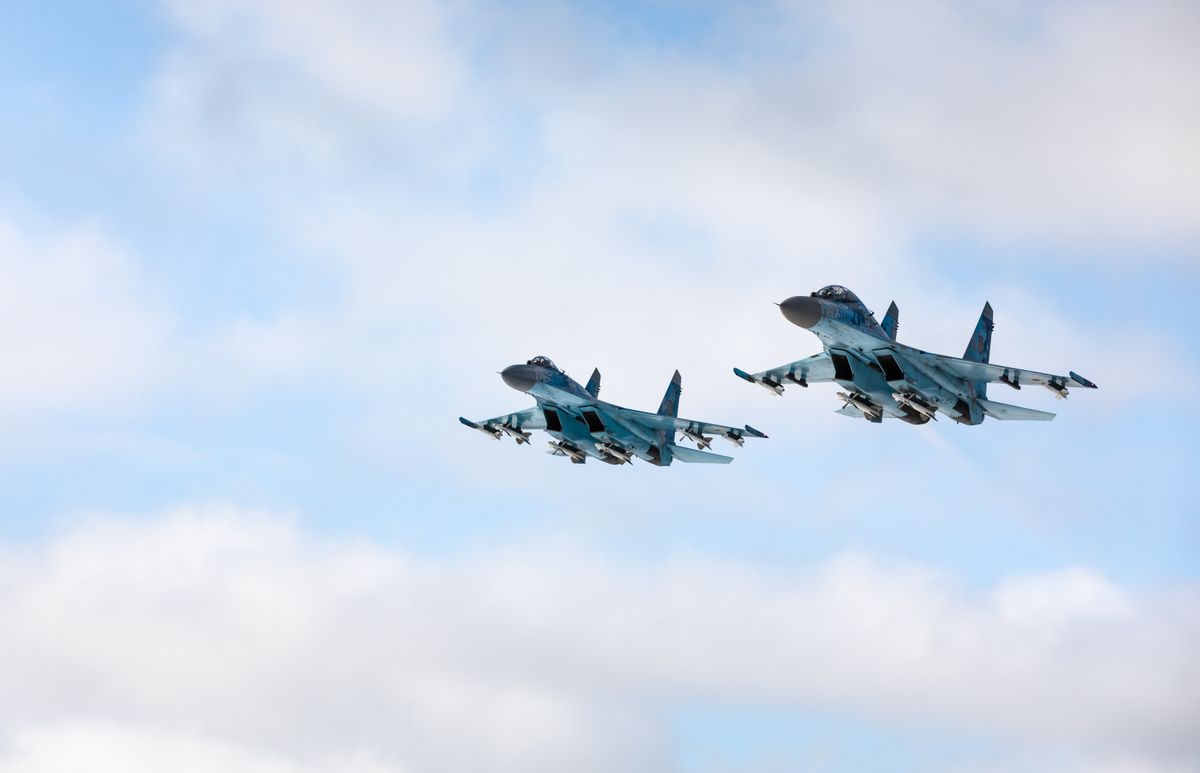 Zhytomyr,Reg,,Ukraine,-,Dec.,06,,2018:,Two,Su-27,Fighters