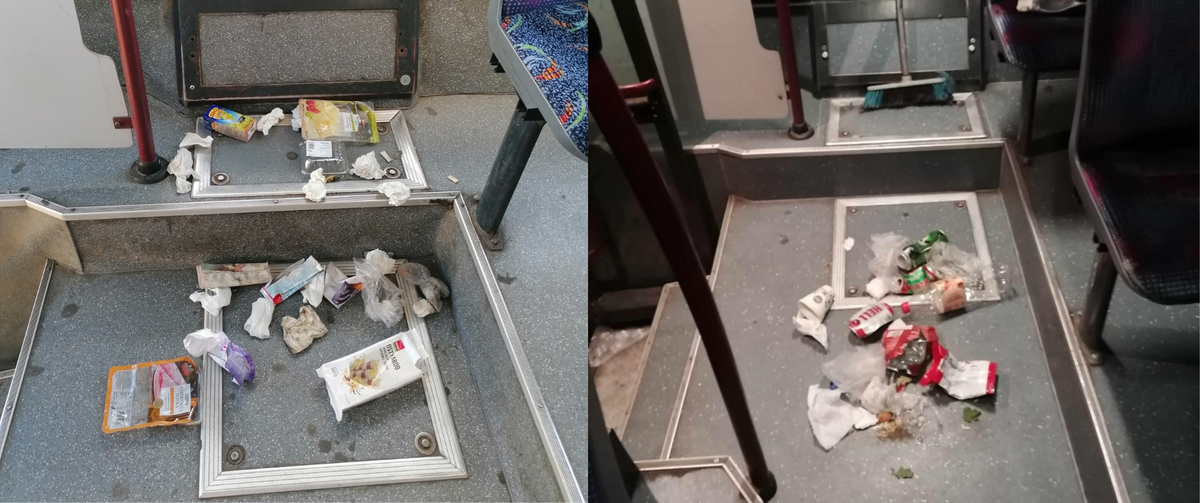 Szemét a buszon