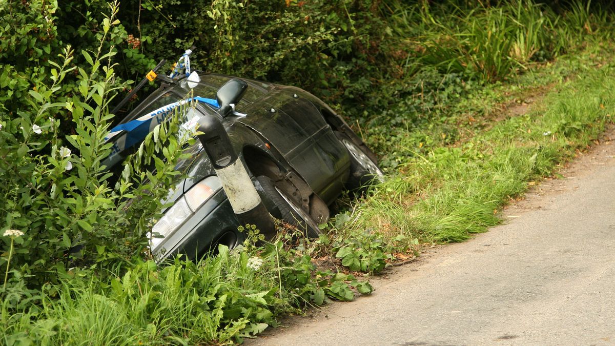 Car crash scene